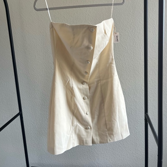 NWT SAGE THE LABEL | Old Money Chic Vagabond Tube Mini Dress in Cream | Size S - Picture 3 of 11